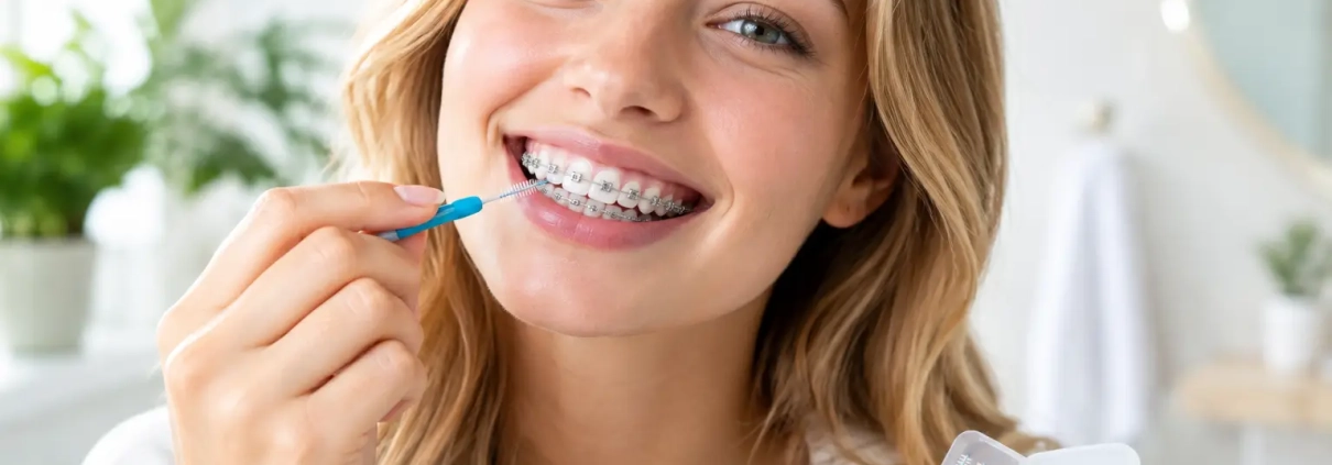 Zahnspange reinigen mit Interdentalbürsten
